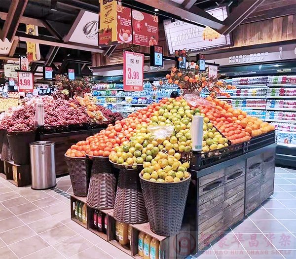 超市木制蔬菜水果堆�^